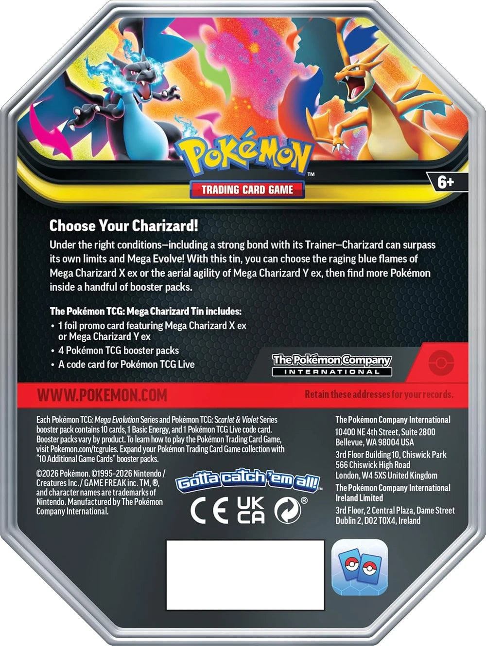 Mega Charizard X Trading Card Tin